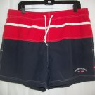 Tommy Hilfiger Red White Blue Color Block Flag Logo M / Medium Swim Trunk Shorts