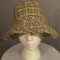 THE GAP S / M Houndstooth Brown Multi Color Tweed Woven Lined Bucket Hat Cap