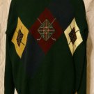 John Ashford Size L Vintage Golf Club Argyle Crewneck Green Embroidered Sweater John Ashford Size L Vintage Golf Club Argyle Crewneck Green Embroidered Sweater