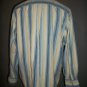Tommy Bahama L / Large 100% Silk Multi Color Striped Embossed Floral L/S Shirt