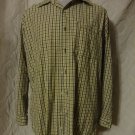 ECKO UNLIMITED Plaid Shirt Sz L Long Sleeve Button Front Gray Khaki White Cotton