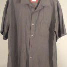 RED CAMEL Black Check Mens L / Large Short Sleeve Button Down SHIRT