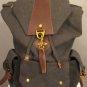 Vintage Canvas Backpack with Leather Accents & Brass Hardware * NEW *