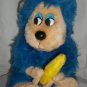 VTG Dan Brechner Blue Monkey Ape Plush Chimp with Banana Stuffed Animal Toy Rare