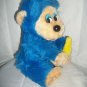 VTG Dan Brechner Blue Monkey Ape Plush Chimp with Banana Stuffed Animal Toy Rare