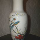 Jay Fine China Japan Vase With Two Blue Birds Sitting On A Limb Jay Fine China Japan Vase With Two Blue Birds Sitting On A Limb