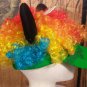 WDW AUTHENTIC DISNEY PARKS MICKEY MOUSE Rainbow Afro Adult Clown Ear Hat Cap
