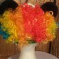 WDW AUTHENTIC DISNEY PARKS MICKEY MOUSE Rainbow Afro Adult Clown Ear Hat Cap