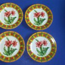I. Godinger & Co. LILLIES Salad / Desert Plates Floral Set Of 4