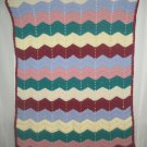 VTG Hand Made Multi-Color CHEVRON Stripe Crochet AFGHAN THROW Zig Zag BLANKET VTG Hand Made Multi-Color CHEVRON Stripe Crochet AFGHAN THROW Zig Zag BLANKET