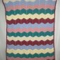 VTG Hand Made Multi-Color CHEVRON Stripe Crochet AFGHAN THROW Zig Zag BLANKET