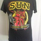 SUN RECORDS XL STEADY SINGING ROOSTER W/MIC Black Tee Shirt RETRO ROCKABILLY SUN RECORDS XL STEADY SINGING ROOSTER W/MIC Black Tee Shirt RETRO ROCKABILLY