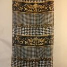 Kathie Lee Scarf made in Italy Gold Black White Houndstooth tweed Scarf