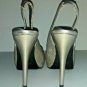 Guess SILVER GLITTER Peep Toe Slingback Platform Stiletto Heels Women 7.5M