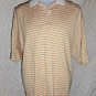 Pro Tour Mens L Performance Golf Polo Orange Striped Shirt Mercerized Cotton