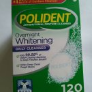 Polident Overnight Whitening Antibacterial Denture Cleanser 120.Tablets exp 2023