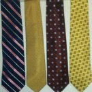 LOT OF 4 BROOKS BROTHERS MAKERS Multi Color Geometric & Striped SILK TIES