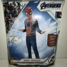 Iron Spider Man Halloween Cosplay Costume Sz L 12-14 Body Suit & Fitted Mask New