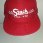 Vintage Red STACK EQUIPMENT Old School Trucker Snapback Mesh Race Team Hat Cap