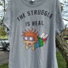 Rugrats Chuckie The Struggle is Real Grey 3xl Graphic print T-shirt Rugrats Chuckie The Struggle is Real Grey 3xl Graphic print T-shirt