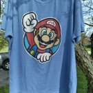 Nintendo Super Mario Bros Character Graphic Print Blue T-Shirt Size XL