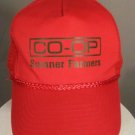 Vintage Sumner County Tn Farmers Co-op Red Rope Snapback Trucker Hat Mesh Back
