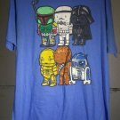 STAR WARS CARTOON mini VADER R2D2 CHEWY C3PO TROOPER GREEDO D408 XL t-shirt