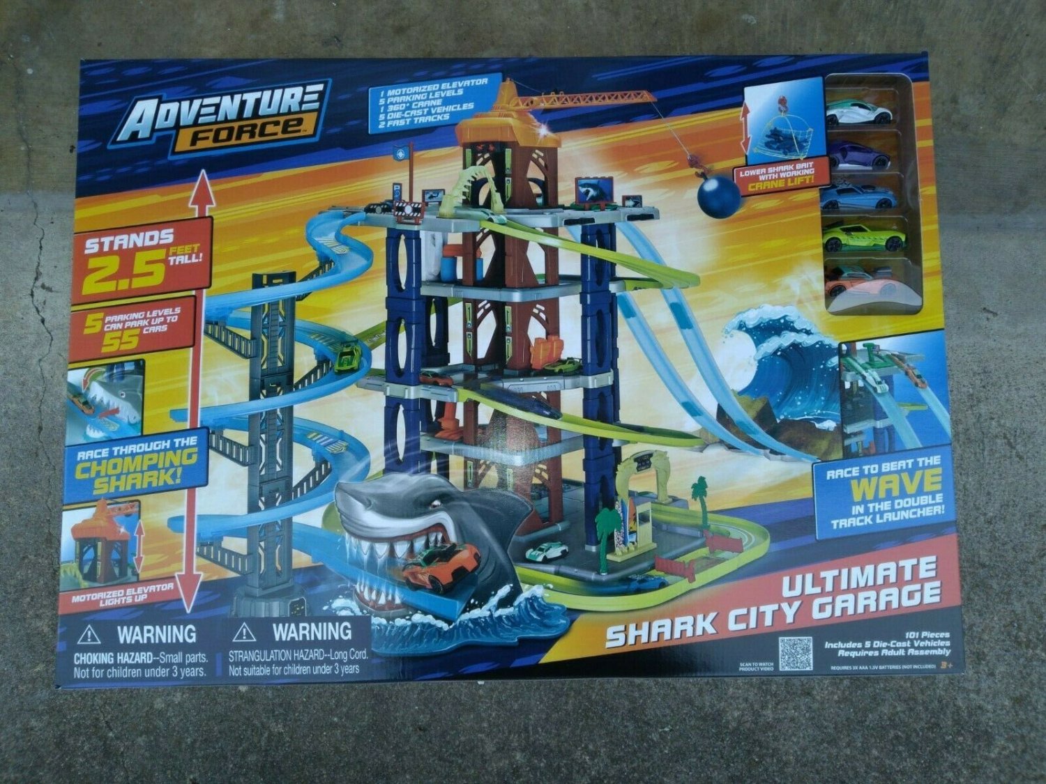 Adventure Force Ultimate Shark City Garage, Diecast Vehicle Playset