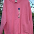Gildan Heavy Blend Safety Pink Crewneck Sweatshirt Unisex M Cotton Blend Sweater