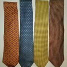 Lot Of 4 BROOKS BROTHERS 346 & Basics Multi Color Geometric 100% SILK TIES USA