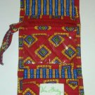 Vera Bradley Retired Villa Red Diamond Floral Tri fold Pocket Wallet