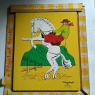 Vintage Playskool Cowboy Bronco #360-12 Wooden 25 Piece Puzzle w/cardboard tray