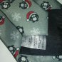 Gray PENGUIN & Snowflakes Graphic Christmas Neck tie NEW