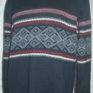 Eddie Bauer Sport Size L / Large Crewneck Sweater blue white red fair isle print Eddie Bauer Sport Size L / Large Crewneck Sweater blue white red fair isle print