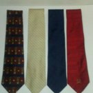 TOMMY HILFIGER Classic Crest Golf Geometric Italian SILK Lot of 4 Neck ties USA