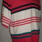EDDIE BAUER XL / X-Large Melon Green Blue Striped Short Sleeve POLO Shirt NWOT
