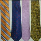 TOMMY HILFIGER Multi Color Stripe Fish Paisley Geometric Lot of 4 Silk Neck Ties