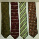 Lot of 4 Beautiful JZ Richards Geometric & Stripe Hand Made 100% Silk Neck Ties Lot of 4 Beautiful JZ Richards Geometric & Stripe Hand Made 100% Silk Neck Ties