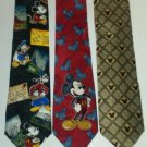 Lot of 3 Mickey Mouse Disney Graphic Print Neckties (2) 100% Silk (1) polyester Lot of 3 Mickey Mouse Disney Graphic Print Neckties (2) 100% Silk (1) polyester