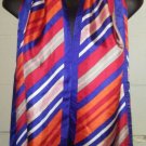Vintage Anne Klein Silk Bold Multi Color Striped Rectangle Scarf