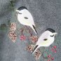 Croft & Barrow Embroidered Black Capped Chickadee Fleece L Pullover Sweater