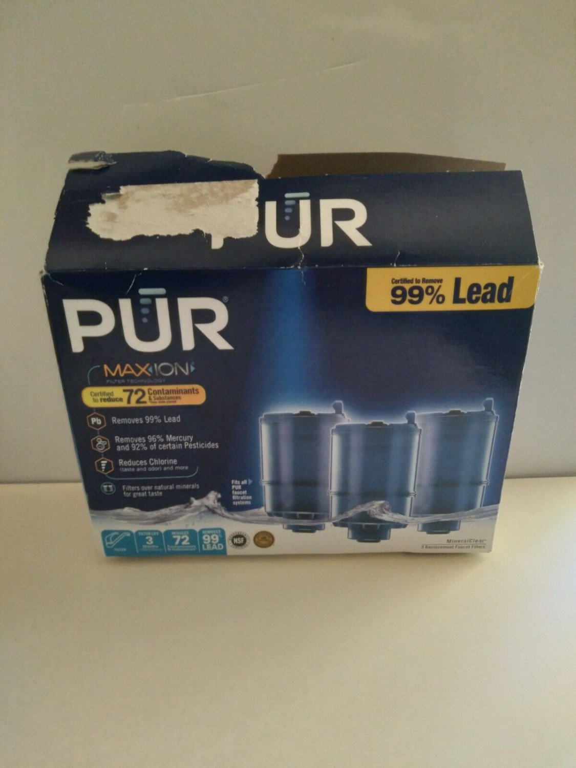 PUR MaxIon Faucet Filter RF9999 Replacement Filters 3 Pack New Open Box