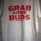 Vintage Budweiser Grab Some Buds White L Graphic t-Shirt Y2k Vintage Budweiser Grab Some Buds White L Graphic t-Shirt Y2k