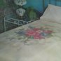 Vtg NOS GRANT CREST MELODY Floral BEDSPREAD 72X90 Thermal Satin Trim Blanket