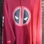 MARVEL DEADPOOL 2XL Red Burgundy SPELLOUT PULLOVER HOODIE SWEATSHIRT