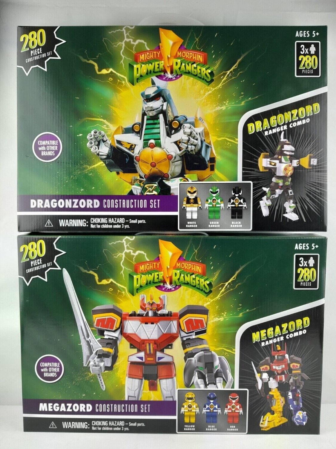 Mighty Morphin Power Rangers MEGAZORD DRAGONZORD Construction Sets ...