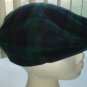 Vintage Pendleton Green Blue Plaid 100% Virgin Wool Driving Cap Newsboy Adult S