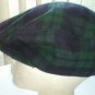 Vintage Pendleton Green Blue Plaid 100% Virgin Wool Driving Cap Newsboy Adult S