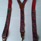 CAS W Germany Multicolored Paisley Adjustable Y Back Clip on Suspenders Braces