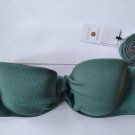 Shade & Shore Women's green Twist-Front Crepe Textured Bandeau Swim Top 34B New